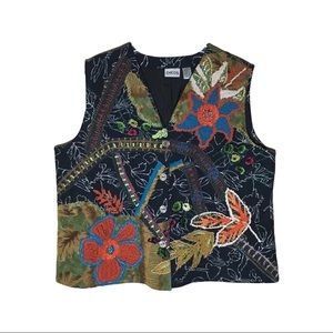 Chico’s Embroidered Art to Wear Vest Size 3